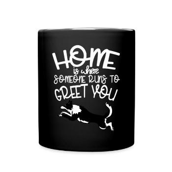 Collie mignon disant chien propriétaire de chien - Mug uni - noir - Devant