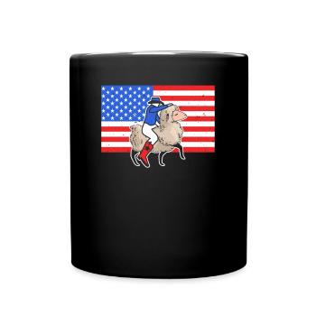 Mouton Buster USA Flag Sheep Rider - Mug uni - noir - Devant