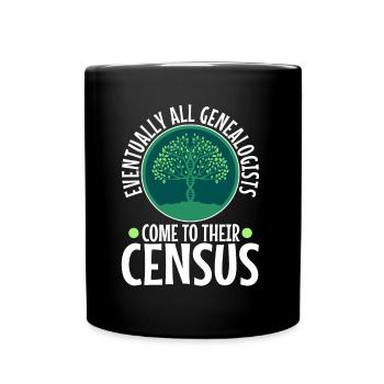 Finalement, tous les généalogistes viennent à leur recensement - Mug uni - noir - Devant