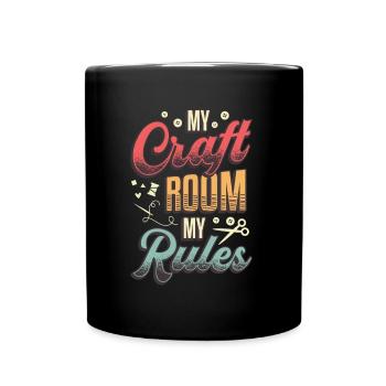 My Craft Room My Rules Crafty Mom - Full Colour Mug - black - Front
