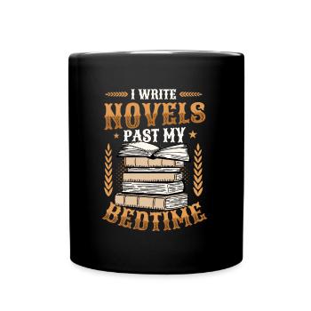 Ich Schreibe Romane, Wenn Ich Im Bett Bin Autorin - Tasse einfarbig - Schwarz - Vorne