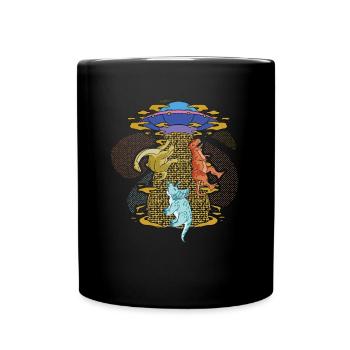 Dinosaure OVNI, Enlèvement extraterrestre - Mug uni - noir - Devant