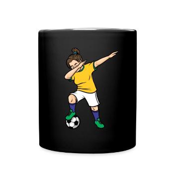 Dabbing Footballeuse Filles Brésil Football - Mug uni - noir - Devant
