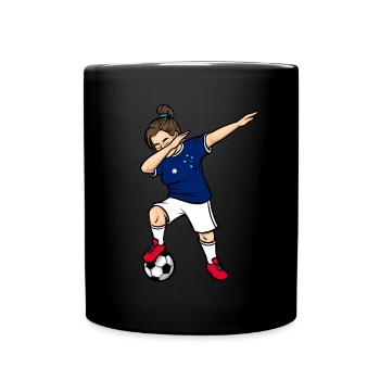Dabbing Soccer Player Girls Australia Soccer - Full Colour Mug - black - Front