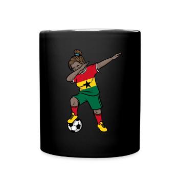 Dabbing Soccer Player Girls Ghana Soccer - Full Colour Mug - black - Front