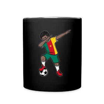 Dabbing Football Player Boys Cameroon Football - Full Colour Mug - black - Front