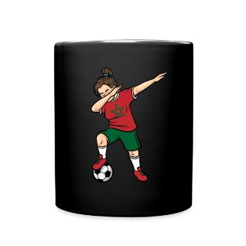 Dabbing Footballeuse Filles Maroc Football - Mug uni - noir - Devant