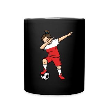 Dabbing Soccer Player Girls Poland Soccer - Full Colour Mug - black - Front