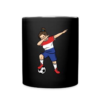 Dabbing Footballeuse Filles Pays-Bas Football - Mug uni - noir - Devant