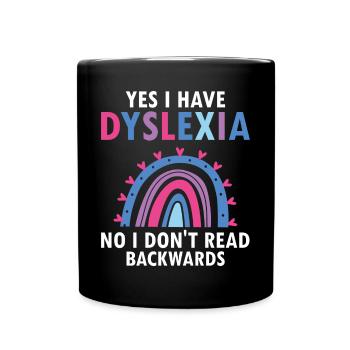 Dyslexia Therapy for Dyslexia Month - Full Colour Mug - black - Front