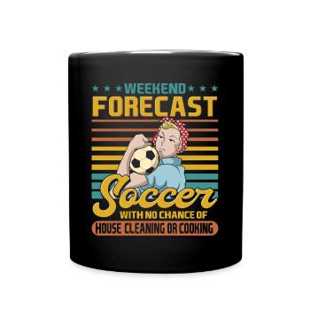 Fußball Spruch Mutter Geschenke Fussball Mama - Tasse einfarbig - Schwarz - Vorne
