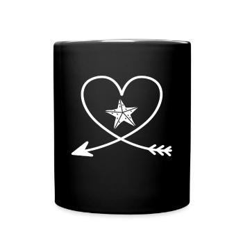 Starfish Heart Arrow - Full Colour Mug - black - Front