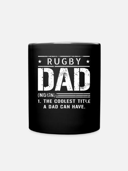 Coolest Papa Rugby Rugby Player - Full Colour Mug - black