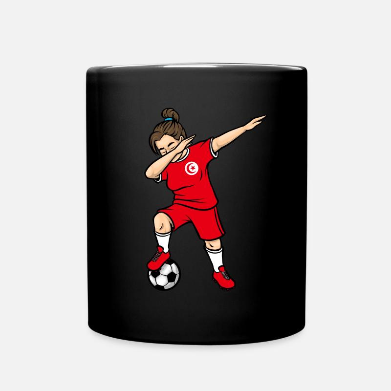 Dabbing Footballeuse Filles Tunisie Football - Mug uni - noir