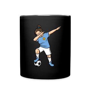 Dabbing Footballeuse Filles Uruguay Football - Mug uni - noir - Devant
