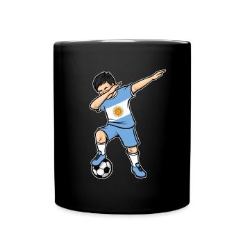 Dabbing Fußballspieler Jungen Argentinien Fußball - Tasse einfarbig - Schwarz - Vorne