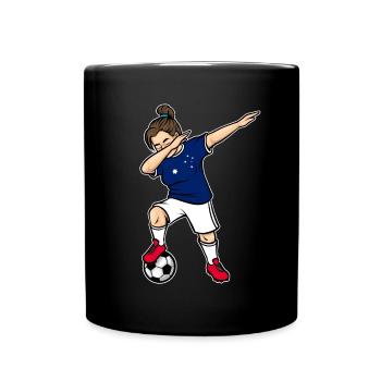 Dabbing Soccer Player Girls Australia Soccer - Full Colour Mug - black - Front