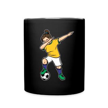 Dabbing Footballeuse Filles Brésil Football - Mug uni - noir - Devant