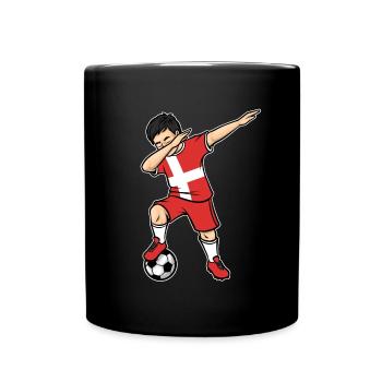 Dabbing Football Player Young Denmark Football - Full Colour Mug - black - Front