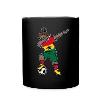 Dabbing Soccer Player Girls Ghana Soccer - Full Colour Mug - black - Front