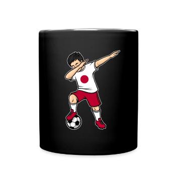 Dabbing Football Player Boy Japan Football - Full Colour Mug - black - Front