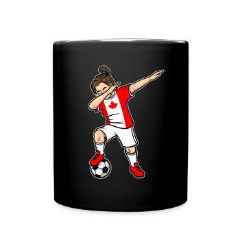 Dabbing Soccer Player Girls Canada Soccer - Mug uni - noir - Devant