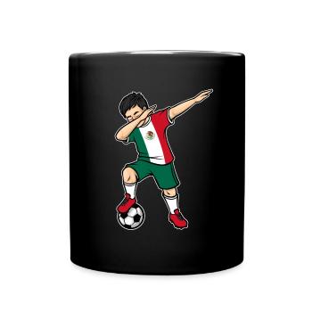Dabbing Fußballspieler Junge Mexiko Fußball - Tasse einfarbig - Schwarz - Vorne