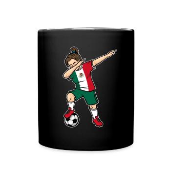 Dabbing Fußballspieler Mädchen Mexiko Fußball - Tasse einfarbig - Schwarz - Vorne