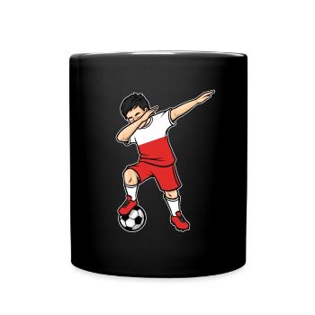 Dabbing Football Player Young Poland Football - Full Colour Mug - black - Front
