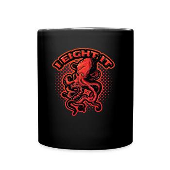 I Eight It Octopi 8 Arms Ocotpus - Full Colour Mug - black - Front