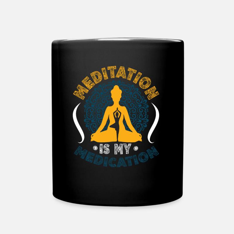 La méditation est mon médicament Kundalini Yoga - Mug uni - noir