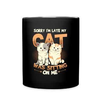 Sorry I'm late - Full Colour Mug - black - Front