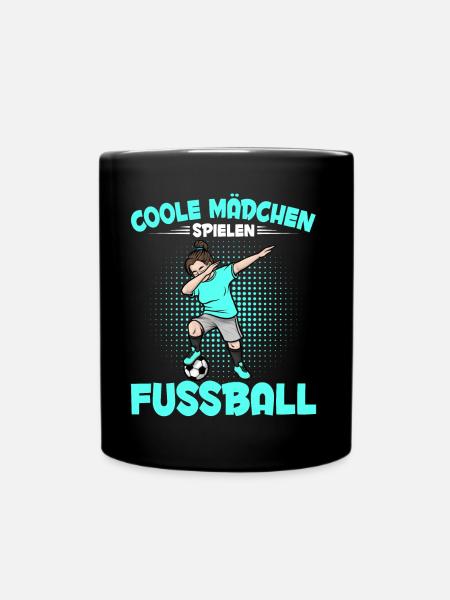 Dabbing Fußballspieler Mädchen Fußballer - Tasse einfarbig - Schwarz