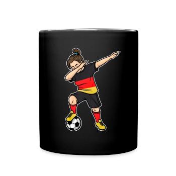 Dabbing Footballer Girls Football Germany Trik - Full Colour Mug - black - Front