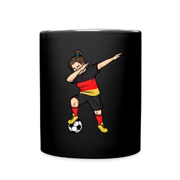 Dabbing Footballer Girls Football Germany Trik - Full Colour Mug - black - Front