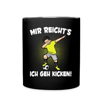 Mir Reicht's Fußball Jungen Fußballspieler - Tasse einfarbig - Schwarz - Vorne