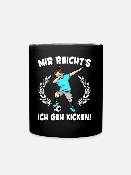 Mädchen Fußballspieler Mir Reicht's Fußball - Tasse einfarbig - Schwarz