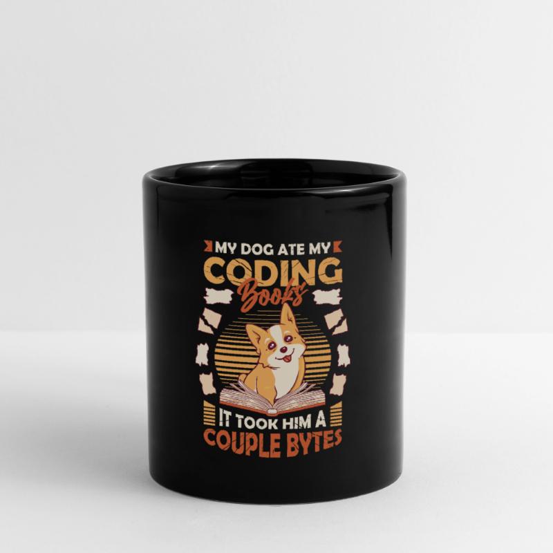 Dog Bytes Code Computer Joke Programming Full Colour Mug