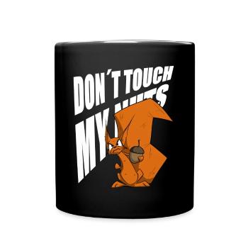 lustiges Eichhörnchen Sprüche Männer Comic Shirt - Tasse einfarbig - Schwarz - Vorne