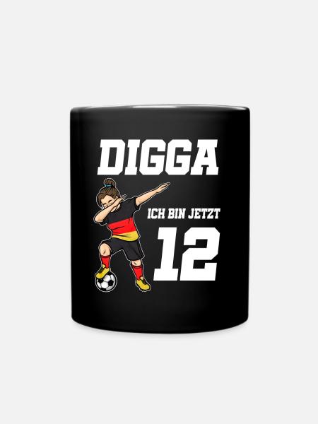 12. Geburtstag Fußball Mädchen Deutschland Trikot - Tasse einfarbig - Schwarz