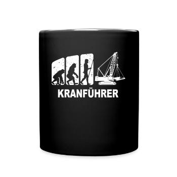 Kranfahrer Evolution Kranführer Kran - Tasse einfarbig - Schwarz - Vorne
