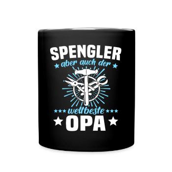 Spengler Opa Bauspengler Grossvater - Tasse einfarbig - Schwarz - Vorne