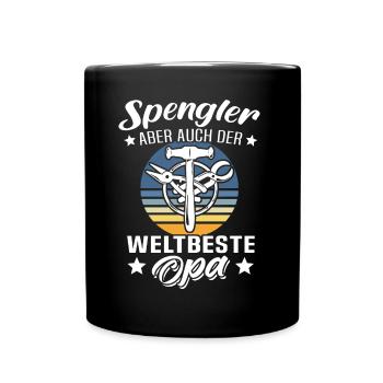 Spengler Opa Bauspengler Grossvater - Tasse einfarbig - Schwarz - Vorne
