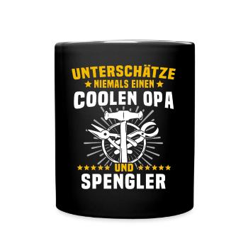 Spengler Opa Bauspengler Grossvater - Tasse einfarbig - Schwarz - Vorne