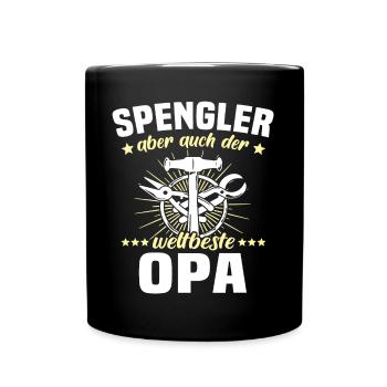 Spengler Opa Bauspengler Grossvater - Tasse einfarbig - Schwarz - Vorne