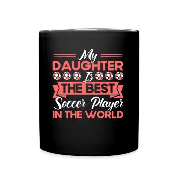 Fußball Mama Sportfan Fußball Geschenk - Tasse einfarbig - Schwarz - Vorne