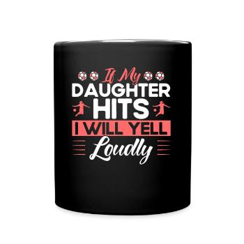 Fußball Mutter Sportfan Geschenk - Tasse einfarbig - Schwarz - Vorne