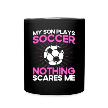 Mutter Sportfan Fußball Geschenk - Tasse einfarbig - Schwarz - Vorne