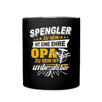 Bauspengler Opa Spengler - Tasse einfarbig - Schwarz - Vorne
