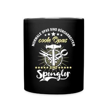 Bauspengler Opa Spengler - Tasse einfarbig - Schwarz - Vorne